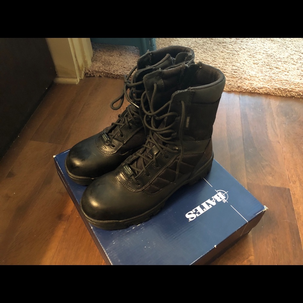 Black bates ultra lites safety toe men shoes